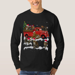 Camiseta Leopard Riding Red Truck Merry Christmas X-mas Ugl