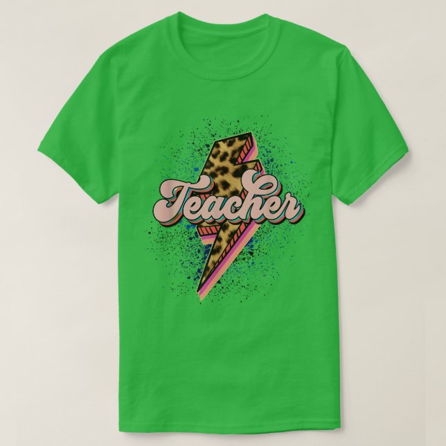Camiseta Leopard Rock Star Teacher Rocks And Roll Last Day  (Diseño del anverso)