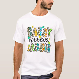 Camiseta Leopard Sassy Little Lassie, cita del día de Patri