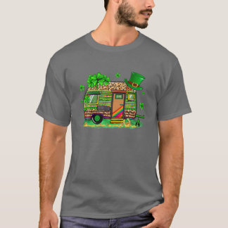 Camiseta Leopard Shamrock Camping RV Camper St Patricks Day