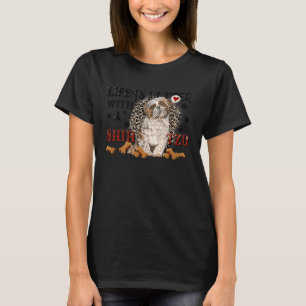 Camiseta Leopard Shih Tzu Mom Con Shih Tzu Mom