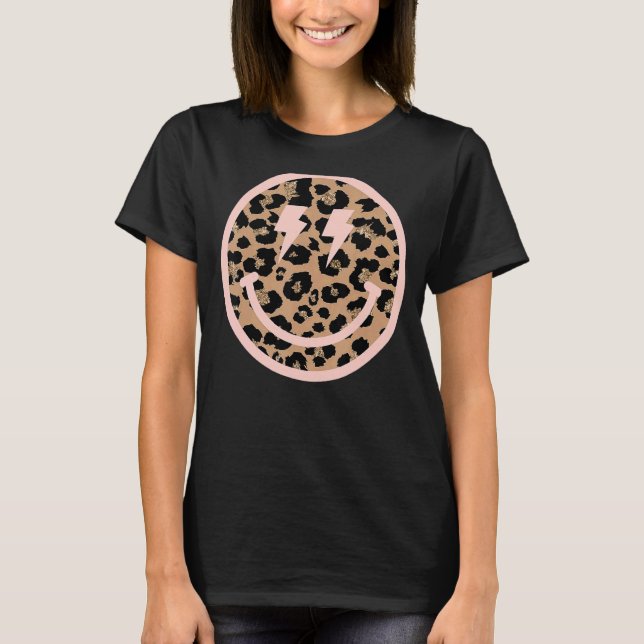 Camiseta Leopard Smile Face Lightt Bolt Oyes Happy Face (Anverso)