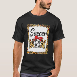 Camiseta Leopard Soccer Mom Cute Mom Life Soccer Day C