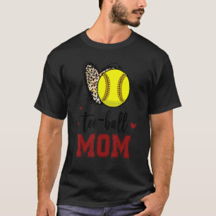 Camiseta Leopard Softball Mom Ball Mom Heart Mother's Day M