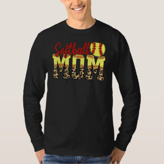 Camiseta Leopard Softball Mom Game Day Mother's Day 2022