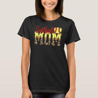 Camiseta Leopard Softball Mom Game Day Mother's Day 2022