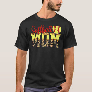 Camiseta Leopard Softball Mom Game Day Mother's Day 2022