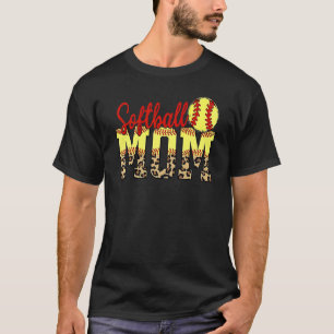 Camiseta Leopard Softball Mom Game Day Mother's Day 2022 2