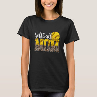 Camiseta Leopard Softball Mom Life Game Day Cheit Mom Mothe