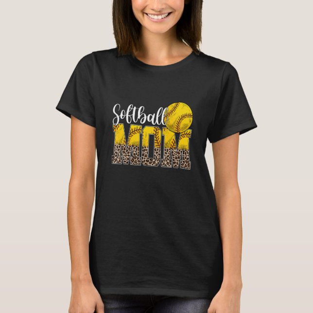 Camiseta Leopard Softball Mom Life Game Day Cheit Mom Mothe (Anverso)