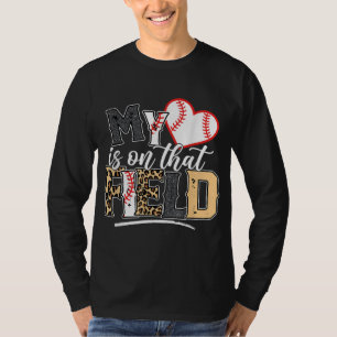 Camiseta Leopard Softball Mom My Heart está en ese baile de