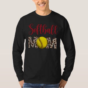 Camiseta Leopard Softball Mom Softball Game Day Vibes Mothe
