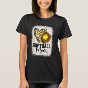 Camiseta Leopard Softball Mom Softball Game Day Vibes Mothe