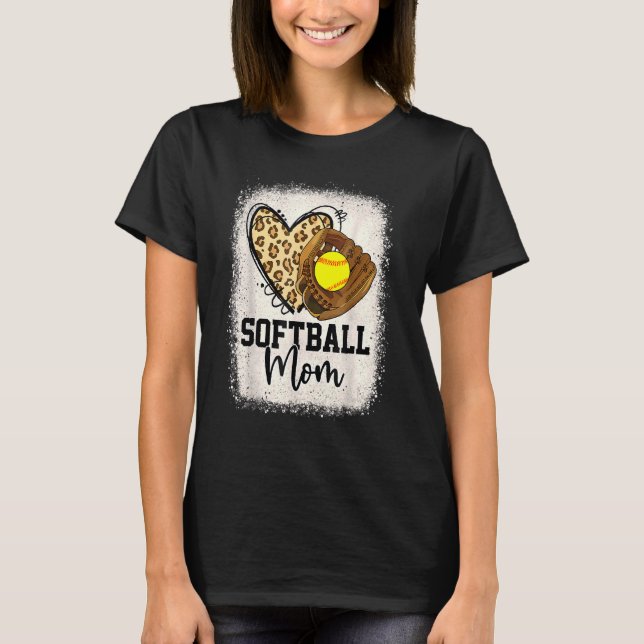 Camiseta Leopard Softball Mom Softball Game Day Vibes Mothe (Anverso)