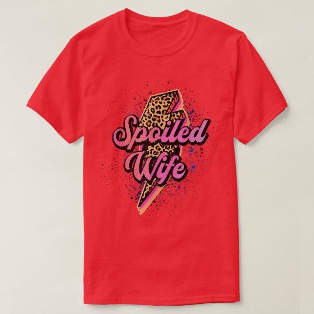 Camiseta Leopard Spoiled Wife Lightning Bolt Western Countr (Diseño del anverso)