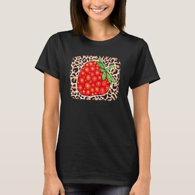 Camiseta Leopard Strawberry Love Fruit Sonriente Farmer Sum (Anverso)