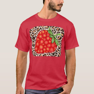 Camiseta Leopard Strawberry Love Lover Fruit Sonriente Farm