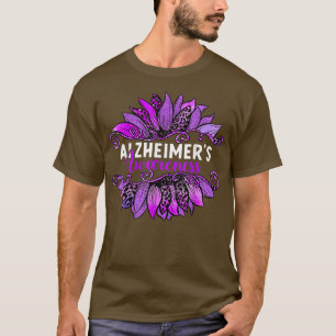 Camiseta Leopard Sunflower Alzheimers Conciencia del cerebr