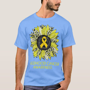 Camiseta Leopard Sunflower Children Cancer Awareness Yello