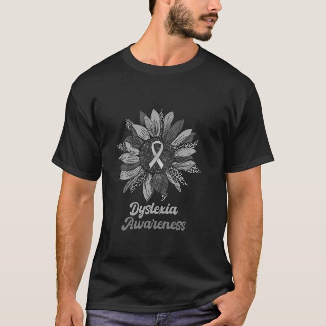 Camiseta Leopard Sunflower Dyslexia Warrior Silve (Anverso)