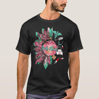 Camiseta Leopard Sunflower Peds Enfermería Vida Stethoscope