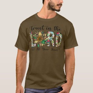 Camiseta Leopard Sunflower Trust En El Señor Con Todo El Co