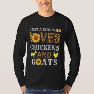 Camiseta Leopard Sunflower Un Chica Que Ama A Los Pollos