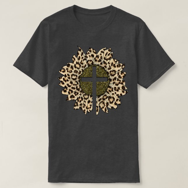 Camiseta Leopard Sunflower Women Leopard Print (Diseño del anverso)