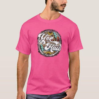 Camiseta Leopard Sunflower Yehaw Lightning Bolt Western Co