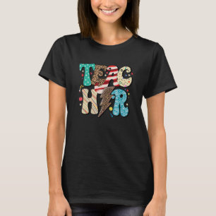 Camiseta Leopard Teacher Lightt Bolt De Vuelta A La Escuela