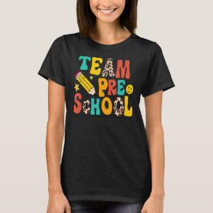 Camiseta Leopard Team Preschool Pencil Pre K Teacher Back T
