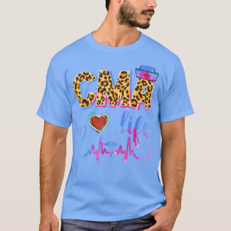 Camiseta Leopard Tie Dye CMA Life Stethoscope Leopard Nurs