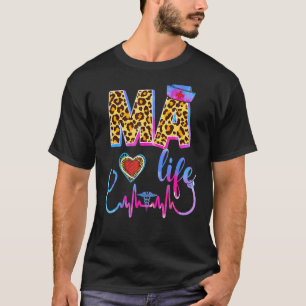 Camiseta Leopard Tie Dye Mamáes Life Stethoscope Leopard Nu