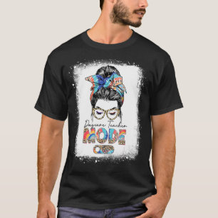 Camiseta Leopard Tie Dye Messy Bun Daycare Mode Off