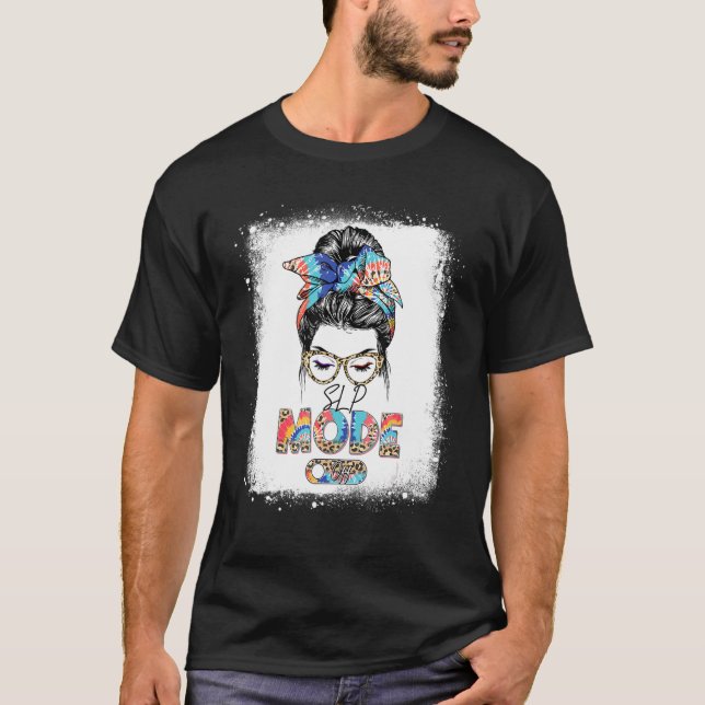 Camiseta Leopard Tie Dye Messy Bun Slp Mode Off Duty Summer (Anverso)