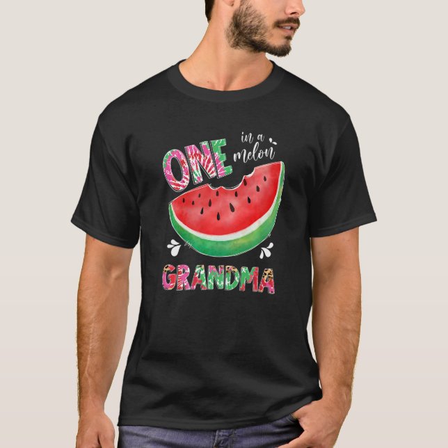 Camiseta Leopard Tie Dye One In A Melon Grandma Watermelon  (Anverso)