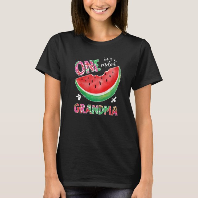 Camiseta Leopard Tie Dye One In A Melon Grandma Watermelon  (Anverso)