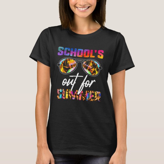 Camiseta Leopard Tie Dye School's Out For Summer Teacher Va (Anverso)