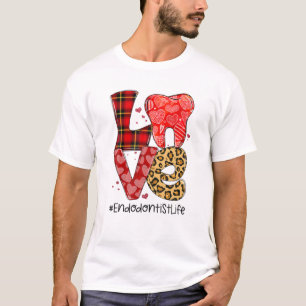 Camiseta Leopard Tooth LOVE Endodontist Life Valentines Chr