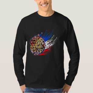 Camiseta Leopard Volleyball Ball Sport Game Day 4 De Julio