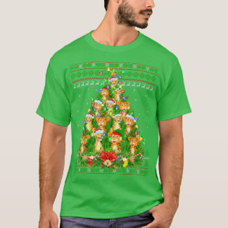 Camiseta Leopard Xmas Iluminador Árbol Santa Leopard Ugly C