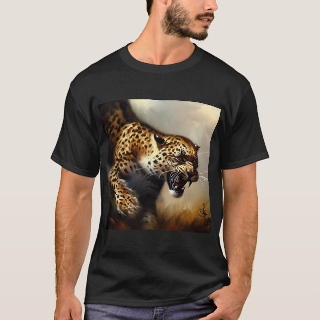 Camiseta Leopardo (8) Gato salvaje (Anverso)