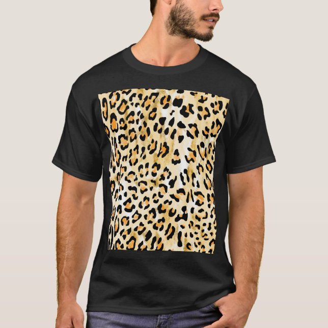 Camiseta Leopardo amarillo, dibujado a mano. (Anverso)