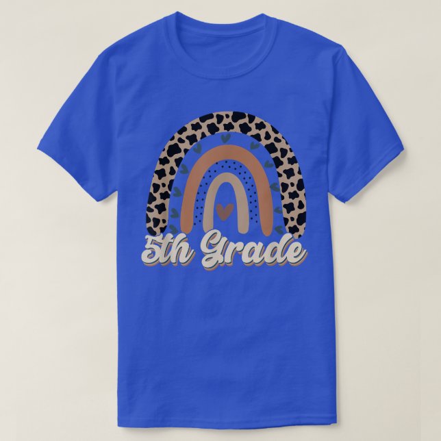 Camiseta Leopardo Arcoiris de quinto grado, de vuelta a la  (Diseño del anverso)