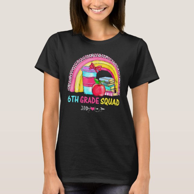 Camiseta Leopardo Arcoiris, profesora de sexto grado, vuelv (Anverso)