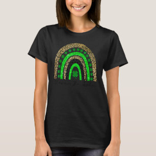 Camiseta Leopardo Arcoiris Shamrock Happy Go Lucky St Patri