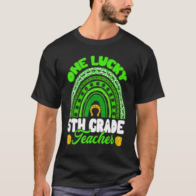 Camiseta Leopardo Arcoiris Un afortunado profesor de quinto (Anverso)