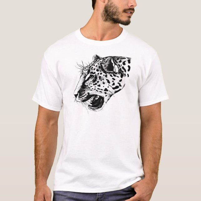 Camiseta Leopardo Blanco Y Negro (Anverso)
