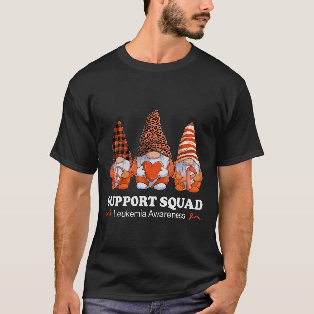 Camiseta Leopardo Buffalo Plaid Gnome Support Squad Leukemi (Anverso)