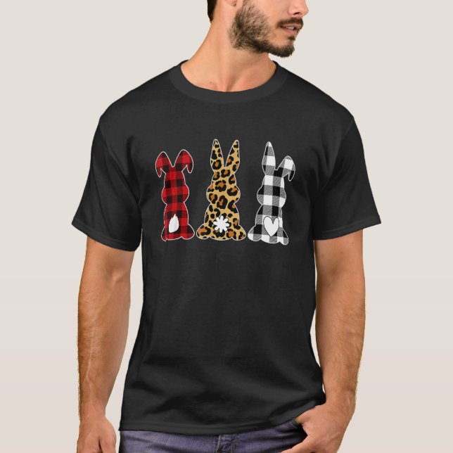 Camiseta Leopardo Cheetah Plaid Conejo Conejo Conejo Funny  (Anverso)